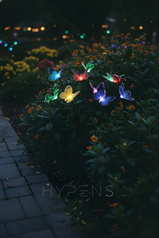 6 Led'li Renkli KELEBEK Güneş Enerjili Bahçe Aydınlatması